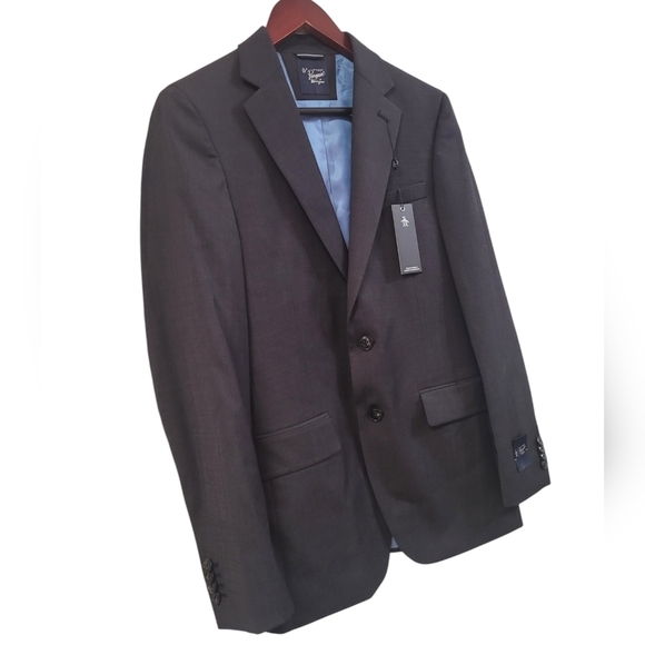 New Original Penguin Men's Black Wool Blend Two Button Suit Jacket 36R - Picture 3 of 8